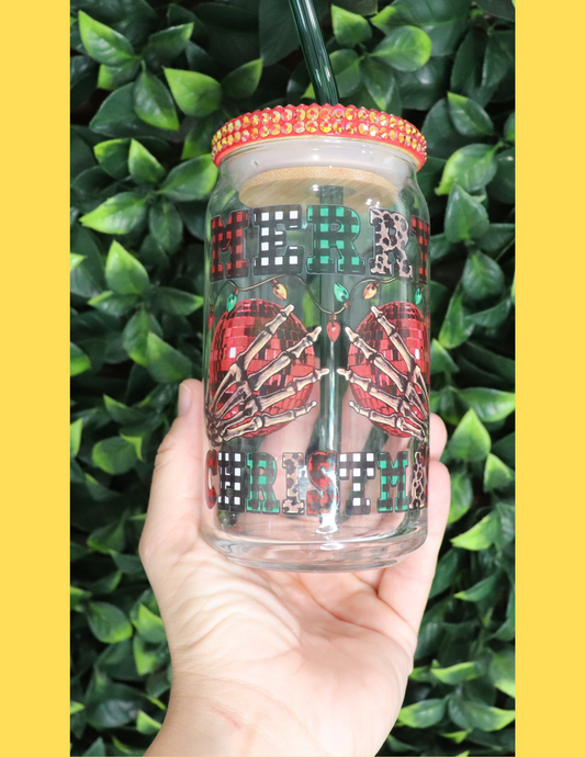 Merry Chritmas Glass Can